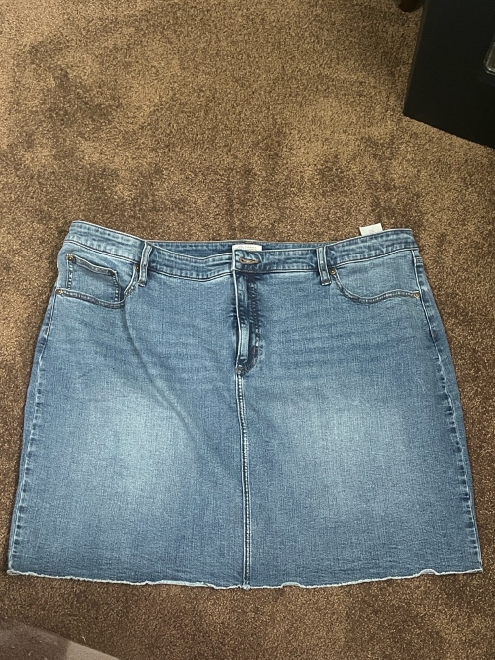 Candace Cameron Bure Light Blue Denim Mini Skirt